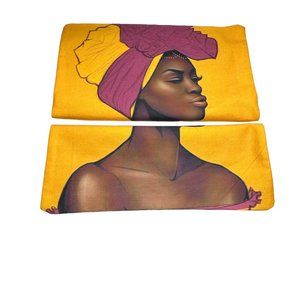 Unbranded 2 Pillowcase Covers Black Women Art African Handmade Zip Closure Home
